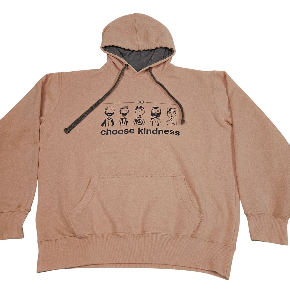 Queer Eye Hoodie Large Peach Tan Choose Kindness‎ Pullover Casual Statement